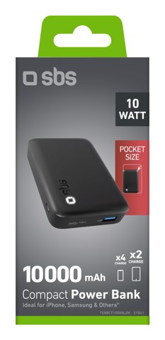 SBS TEBBCT10000LDK batteria portatile Polimeri di litio (LiPo) 10000 mAh Nero