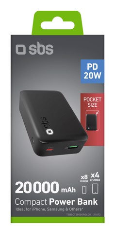 SBS TEBBCT20000PDLDK batteria portatile Polimeri di litio (LiPo) 20000 mAh Nero