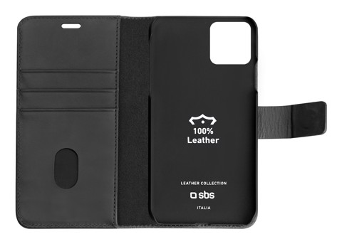 SBS TEBKLEATIP12K custodia per cellulare 13,7 cm (5.4") Custodia a borsellino Nero