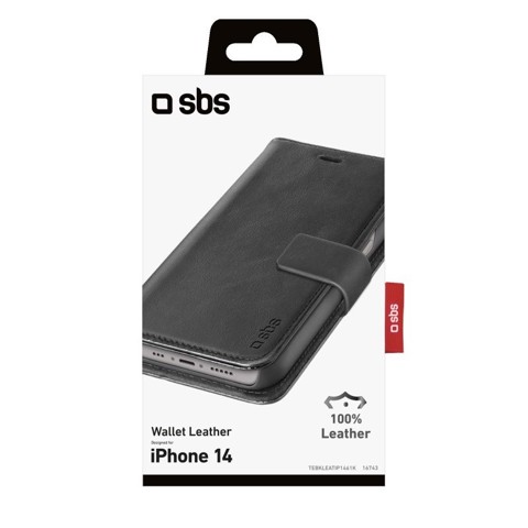 SBS TEBKLEATIP1461K custodia per cellulare 15,5 cm (6.1") Custodia a borsellino Nero