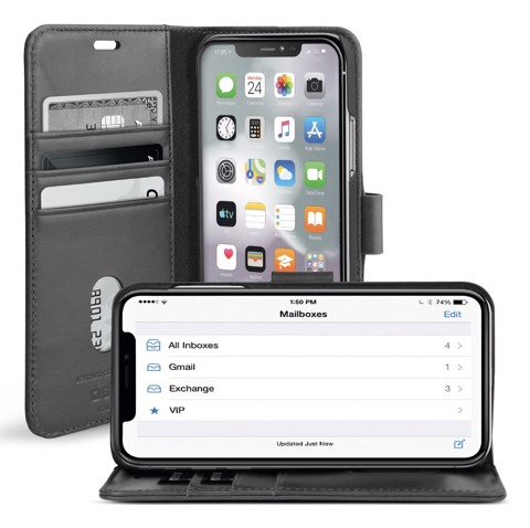 SBS TEBKLEATIP6119K custodia per cellulare 15,5 cm (6.1") Custodia a borsellino Nero