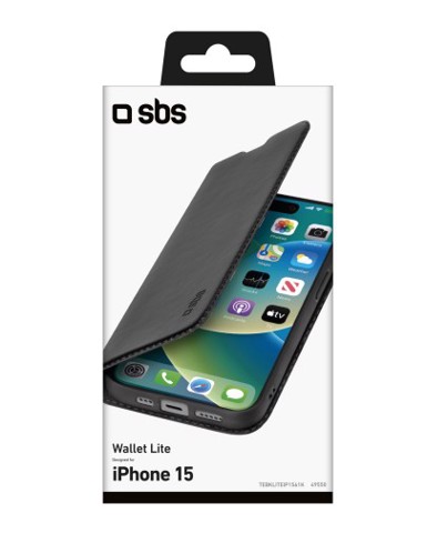 SBS TEBKLITEIP1561K custodia per cellulare 15,5 cm (6.1") Custodia a borsellino Nero