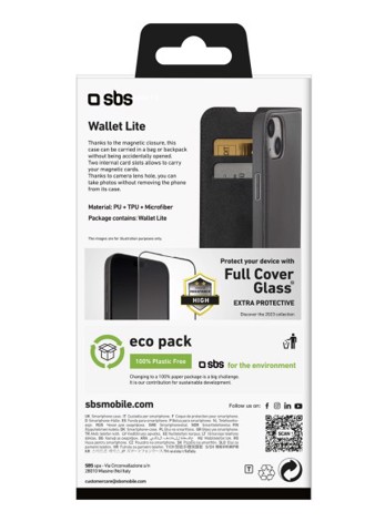 SBS TEBKLITEIP1567K custodia per cellulare 17 cm (6.7") Custodia a borsellino Nero