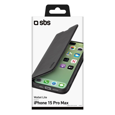 SBS TEBKLITEIP1567PK custodia per cellulare 17 cm (6.7") Custodia a borsellino Nero
