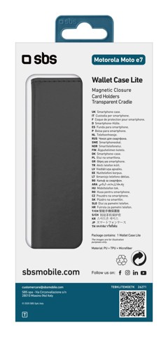 SBS TEBKLITEMOE7K custodia per cellulare 16,5 cm (6.5") Custodia a borsellino Nero