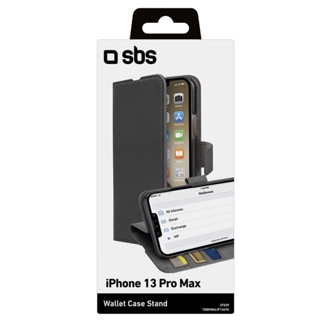 SBS TEBKWALIP1367K custodia per cellulare 17 cm (6.7") Custodia a borsellino Nero