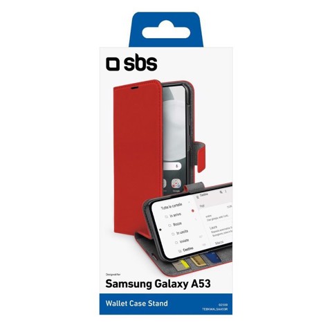 SBS TEBKWALSAA53R custodia per cellulare 16,5 cm (6.5") Custodia a borsellino Rosso