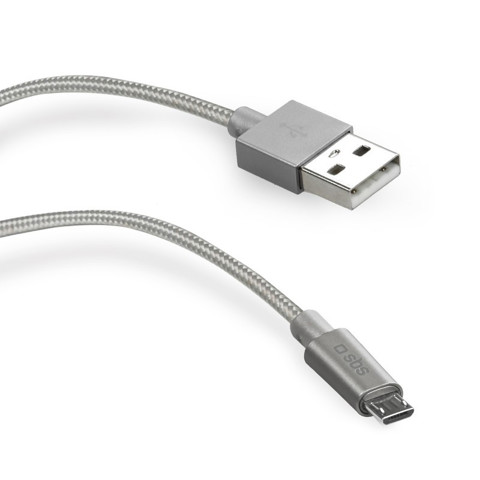 SBS TECABLEMICROBS cavo USB 1 m USB 2.0 USB A Micro-USB A Argento