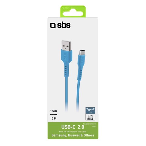 SBS TECABLEMICROC15A cavo USB USB 2.0 1,5 m USB A USB C Blu