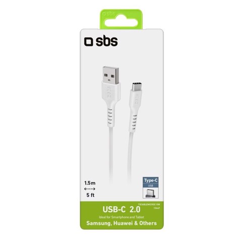SBS TECABLEMICROC15W cavo USB USB 2.0 1,5 m USB A USB C Bianco