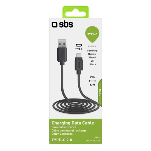 SBS TECABLETC220K cavo USB USB 2.0 2 m USB A USB C Nero