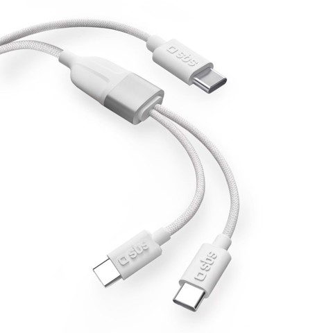 SBS TECABLETCC2IN1 cavo USB 1,5 m USB C Bianco