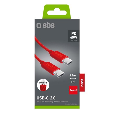 SBS TECABLETISSUETCCB cavo USB 1,5 m USB 2.0 USB C Rosso