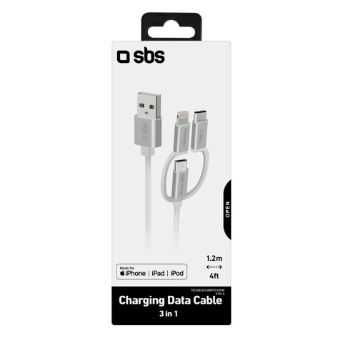 SBS TECABLEUSBIP53189W cavo USB 1,2 m USB 2.0 USB A Micro-USB B