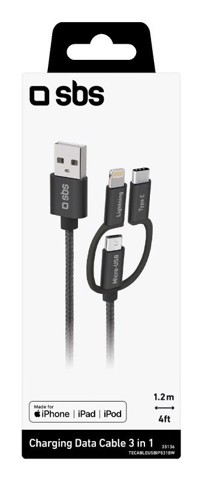SBS TECABLEUSBIP531BW cavo USB USB 2.0 1,2 m USB A Micro-USB A Nero