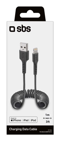 SBS TECABLEUSBIP5S1K cavo Lightning 1 m Nero
