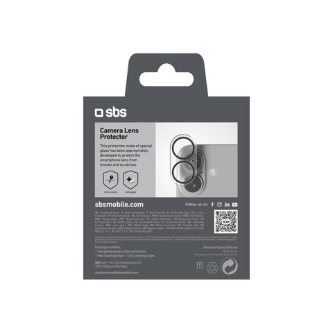 SBS TECAMGLIP16K  Protezione per obiettivo della fotocamera iphone16/16plus 1 pz