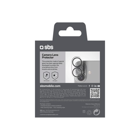 SBS TECAMGLIP16K protezione per lo schermo e il retro dei telefoni cellulari Protezione per obiettivo della fotocamera Apple 1 pz