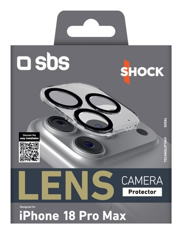 SBS TECAMGLIP1869 protezione per lo schermo e il retro dei telefoni cellulari Protezione per obiettivo della fotocamera Apple 1 pz