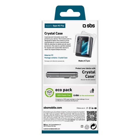 SBS TECOVOPN2FLT custodia per cellulare 17,3 cm (6.8") Cover Trasparente