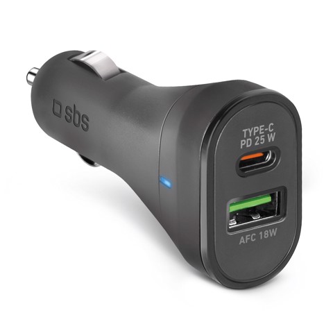SBS TECRPD25W Caricabatterie per dispositivi mobili Universale Nero Accendisigari Ricarica rapida Auto
