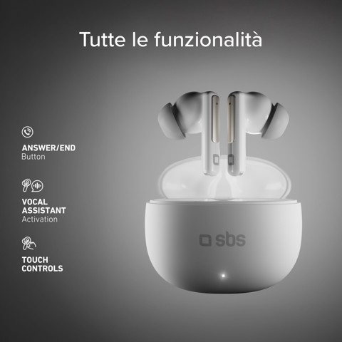 SBS TEEARTWSAIBTW cuffia e auricolare True Wireless Stereo (TWS) In-ear Musica e Chiamate Bianco