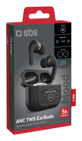 SBS TEEARTWSMOODBTK cuffia e auricolare True Wireless Stereo (TWS) In-ear Musica e Chiamate Bluetooth Nero