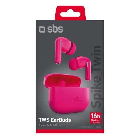 SBS TEEARTWSSPIKEP cuffia e auricolare True Wireless Stereo (TWS) In-ear Musica e Chiamate Rosa
