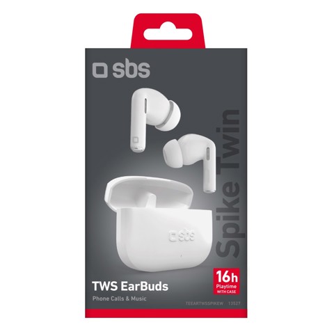 SBS TEEARTWSSPIKEW cuffia e auricolare True Wireless Stereo (TWS) In-ear Musica e Chiamate Bianco
