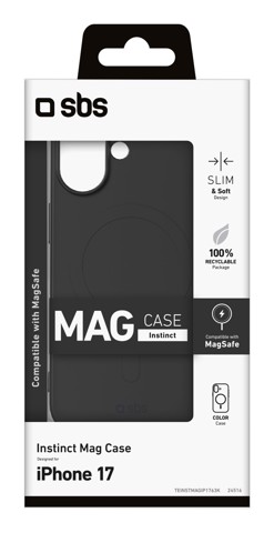 SBS TEINSTMAGIP1763K  Cover Nero mag iphone 17
