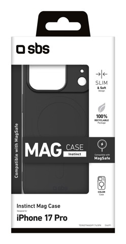 SBS TEINSTMAGIP1763PK Cover Nero mag iphone17pro