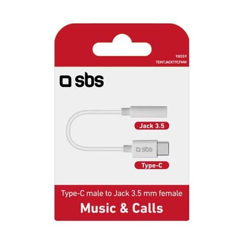 SBS TEINTJACKTYCFMW cavo per cellulare Bianco 0,09 m 3.5mm USB C
