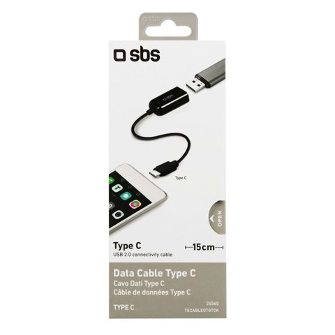 SBS TEKABELOTGTCK cavo USB USB 2.0 0,15 m USB A USB C Nero