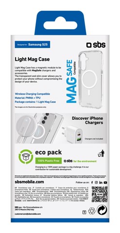 SBS TELIGMAGSAS25T custodia per cellulare 15,8 cm (6.2") Cover Trasparente