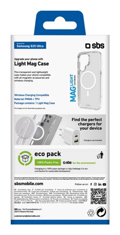 SBS TELIGMAGSAS25UT custodia per cellulare 17,5 cm (6.9") Cover Trasparente