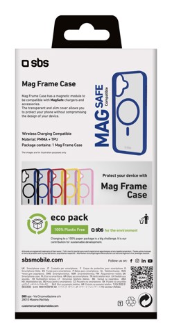 SBS TEMAGCOLIP1661B Cover Blu, Trasparente iphone 16 magsafe