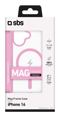 SBS TEMAGCOLIP1661P Cover Rosa, Trasparente iphone 16 magsafe