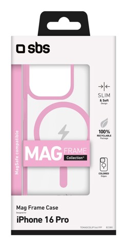SBS TEMAGCOLIP1661PP Cover Rosa, Trasparente iphone 16 pro magsafe