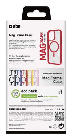 SBS TEMAGCOLIP1661PR Cover Rosso, Trasparente iphone 16 pro magsafe