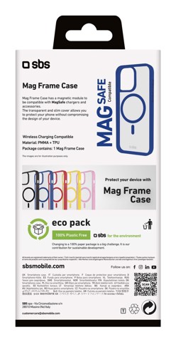 SBS TEMAGCOLIP1667PB Cover Blu, Trasparente iphone 16 pro magsafe