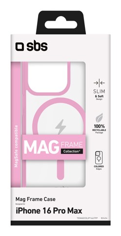 SBS TEMAGCOLIP1667PP Cover Rosa, Trasparente iphone 16 pro magsafe