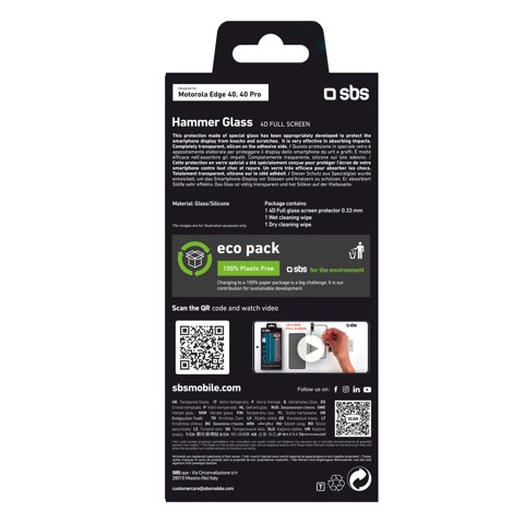 SBS TESCR4DMOE40 Pellicola proteggischermo trasparente Motorola 1 pz