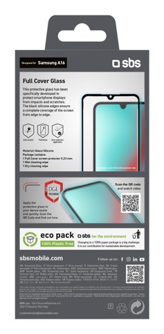 SBS TESCRFCSAA16 protezione per lo schermo e il retro dei telefoni cellulari Pellicola proteggischermo trasparente Samsung 1 pz