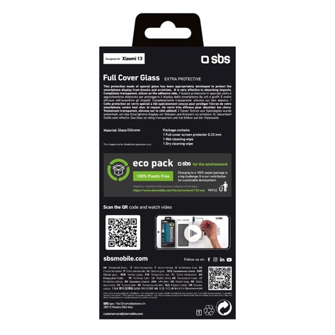 SBS TESCRFCXI13 protezione per lo schermo e il retro dei telefoni cellulari Pellicola proteggischermo trasparente Xiaomi 1 pz