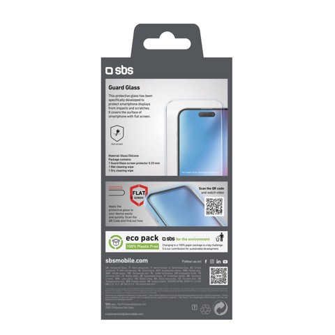 SBS TESCRGLIP1667 Pellicola proteggischermo trasparente iphone 16/15 plus 1 pz