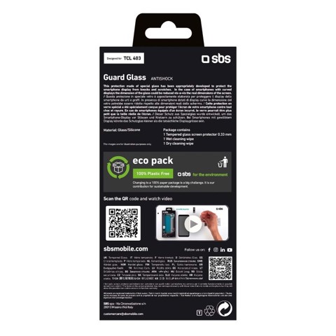 SBS TESCRGLTCL403 Protezione per schermo antiriflesso tcl 403 1 pz