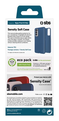 SBS TESENSCOVOPFX3NB custodia per cellulare 16,6 cm (6.55") Cover Blu