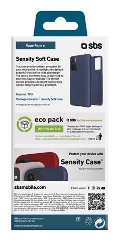 SBS TESENSOPR6B custodia per cellulare 16,3 cm (6.43") Cover Blu, Blu marino