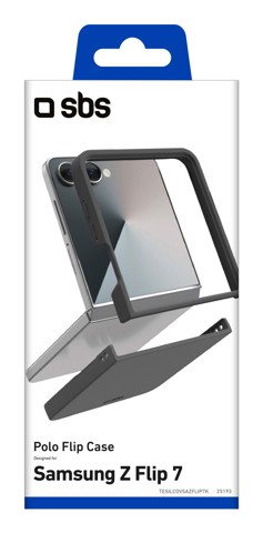 SBS TESILCOVSAZFLIP7K custodia per cellulare 17,5 cm (6.9") Cover Nero, Trasparente