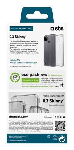 SBS TESKINREC21YT custodia per cellulare 16,5 cm (6.5") Cover Trasparente